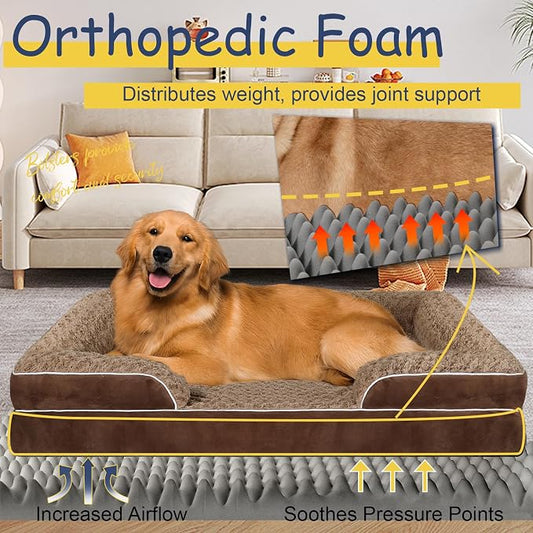 Orthopedic Dog Bed for Large Medium Sized, Washable Memory Foam Large Dog Bed - Image 2