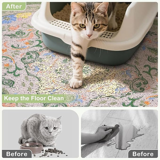 Bienbee Cat Litter Mat, Urine and Water Proof, Bean-Green L - Image 2