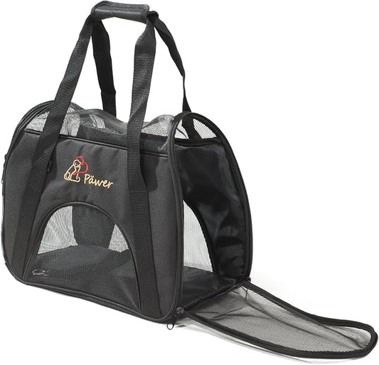 Pawer Soft-Sided Pet Carrier for Cat and Small Dog, Medium Size, Washable 600D - Image 2