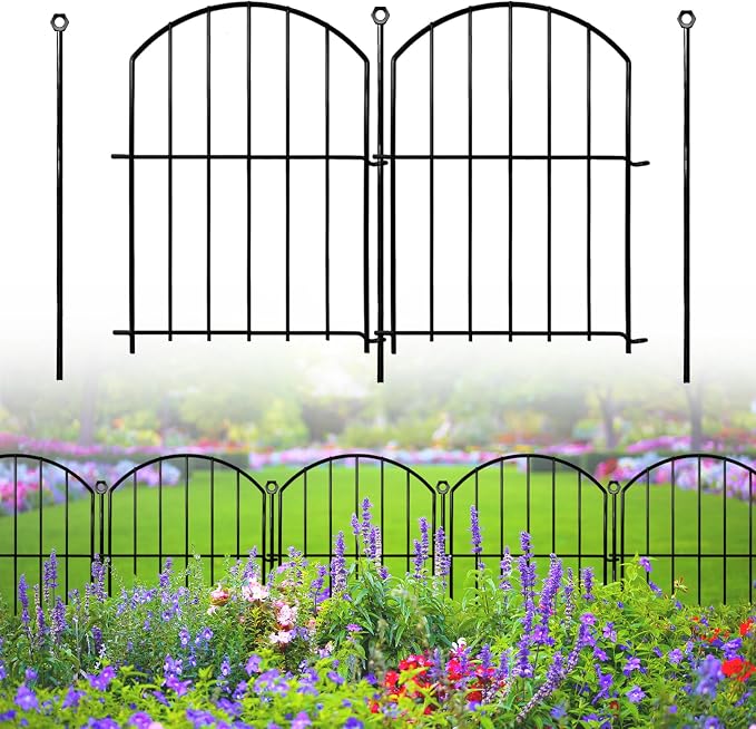 Decorative Garden Fence 17inx13in, 26 Pack Rustproof Metal No Dig Fence Animal - Image 9