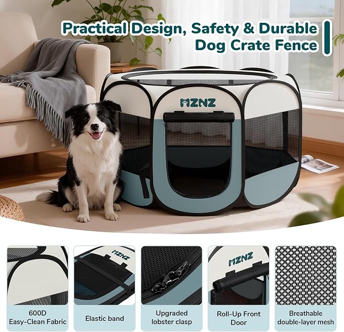 Dog Playpen, Portable Puppy Pet Crate Indoors - Image 6