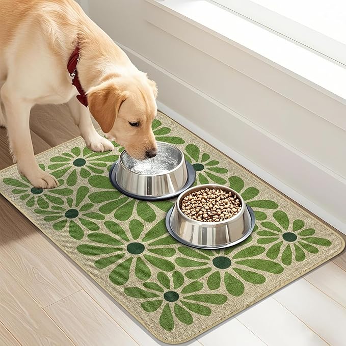 SHIYUE Dog Food Mats for Floors, Absorbent Cat Bowl for Food and Water - Image 6
