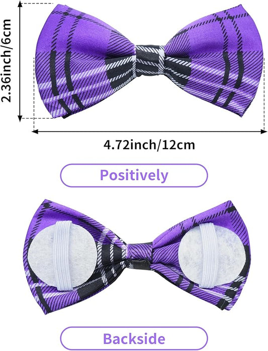 PET SHOW 8 Pack Plaid Big Dogs Collar Bow Ties - Image 2