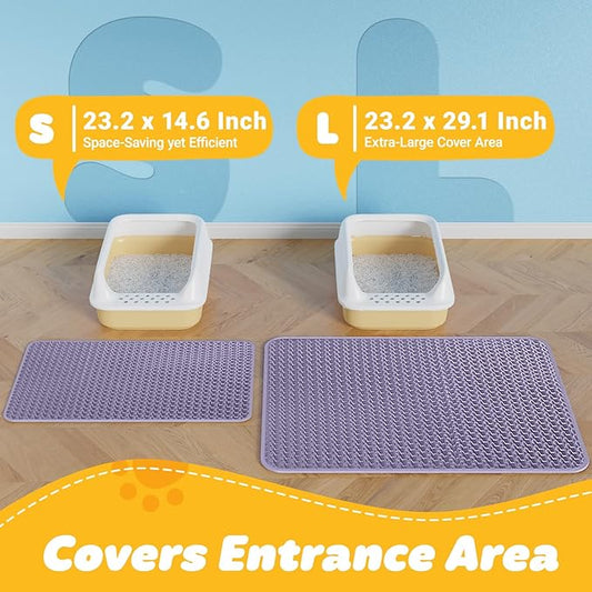 Cat Litter Mat - 23.2'' x 14.6'' Small Litter Trapping Mat, Waterproof - Image 2