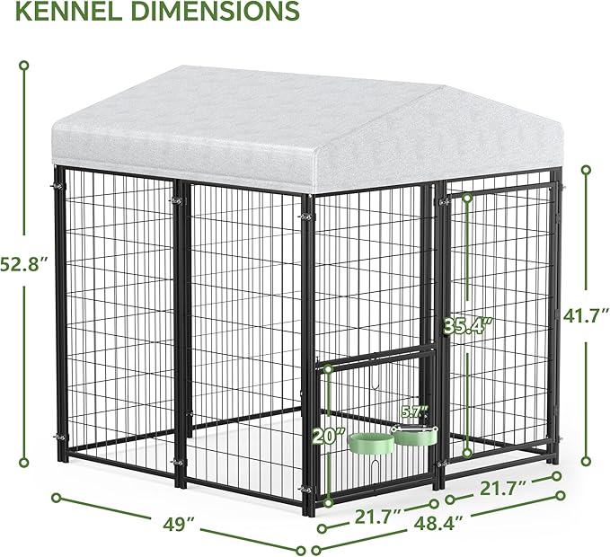 Mr IRONSTONE Outdoor Dog Kennel Heavy Duty Metal Dog Enclosure - Image 7