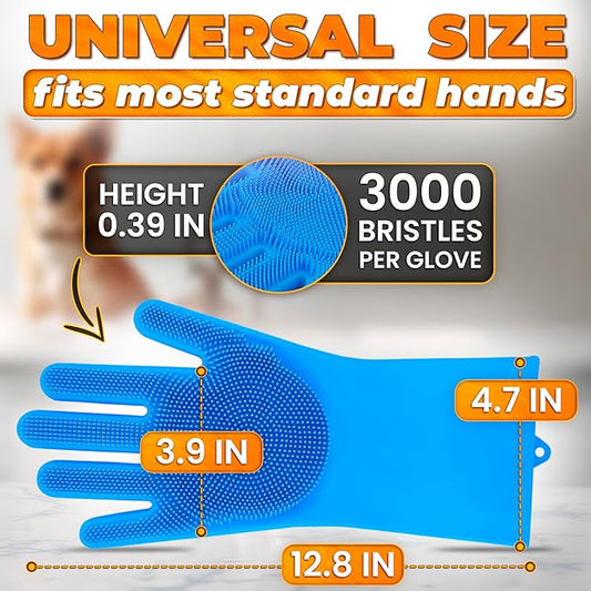 Cat & Dog Washing Gloves for Bathing – 2-in-1 Design Dog Scrubbing Gloves for - Image 2