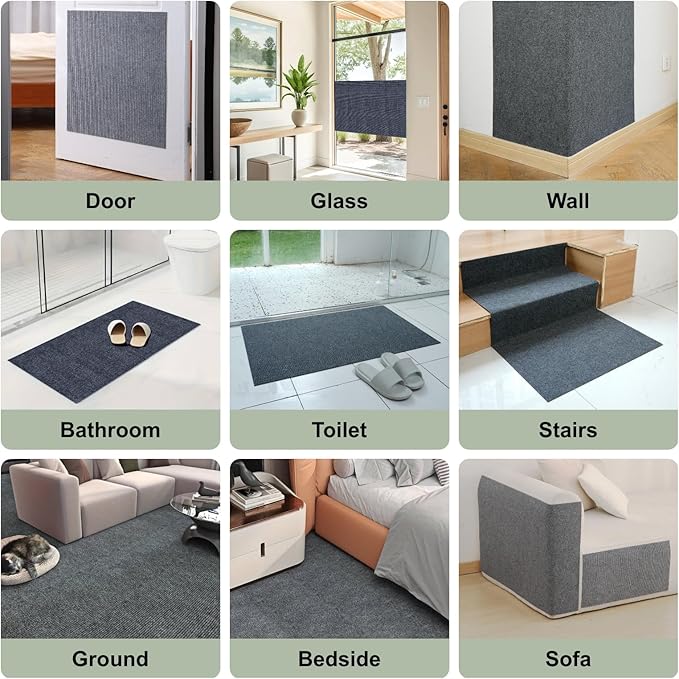 Cat Scratching Climbing Carpet Mat, Adhesive Trimmable Cat Scratcher Furniture - Image 6
