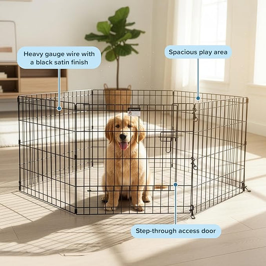 Puppy Playpen - Foldable Metal Exercise Enclosure - Indoor/Outdoor Fence - Image 2