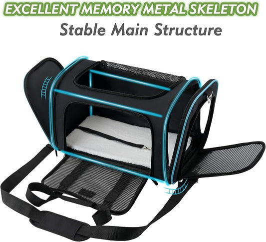 Soundy Large Cat Carrier Dog Carrier Under 25 Lbs, Collapsible Ventilated - Image 2