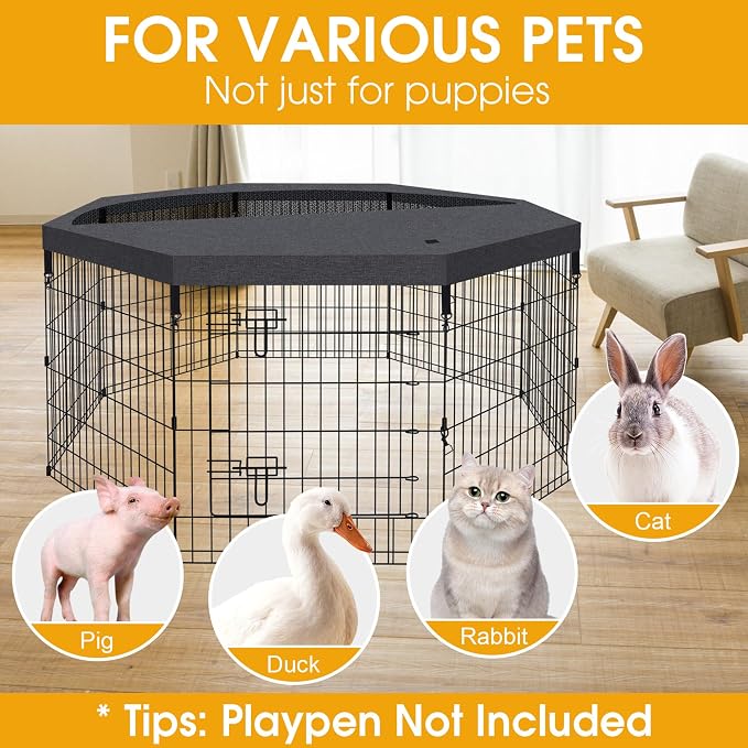 Dog Pen Pet Playpen Dog Fence Pad Indoor Foldable Metal Wire Exercise Puppy - Image 7