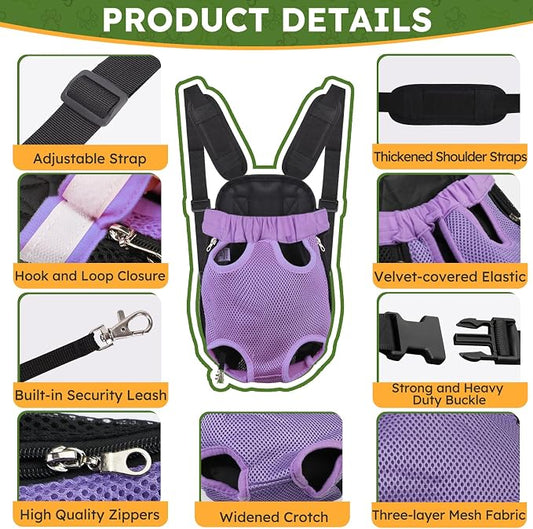 Pet Carrier Backpack, Hands-Free Adjustable Dog Front Carrier Legs Out & - Image 2