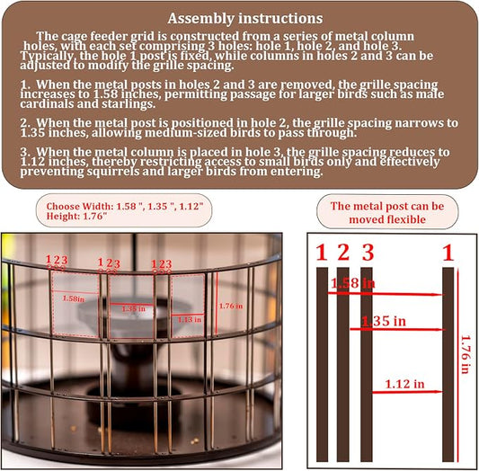 Upgraded Squirrel Proof Bird Feeders, 3Lbs Capacity Caged Bird Feeder, - Image 2