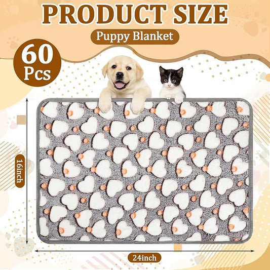 60 Pcs Puppy Blanket Bulk Soft Fluffy Flannel Pets Fleece Blankets - Image 2