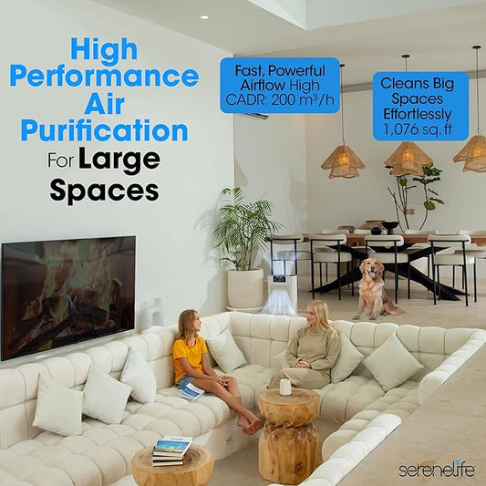 SereneLife HEPA Air Purifier for Home – Smart WiFi & App Control, Ultra-Quiet - Image 2