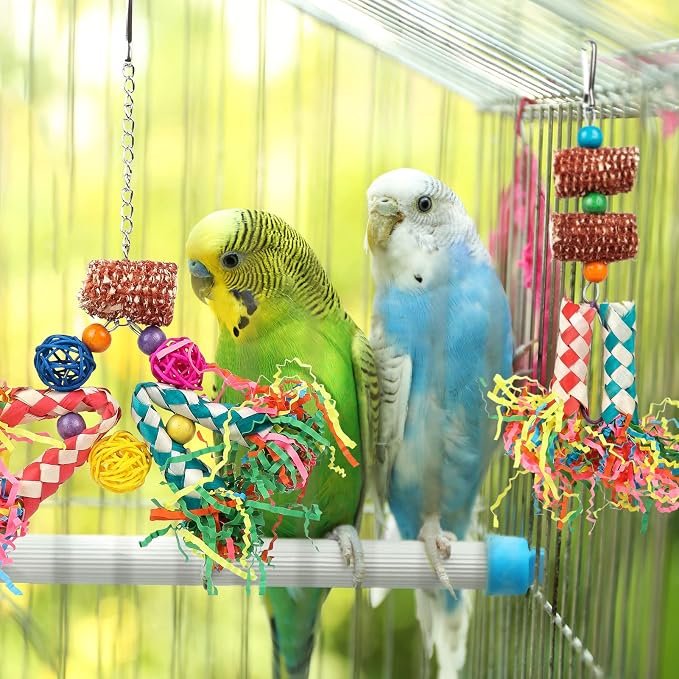 LifeIdeas Bird Shredding Toys, Colorful Bird Foraging Toys - Image 7