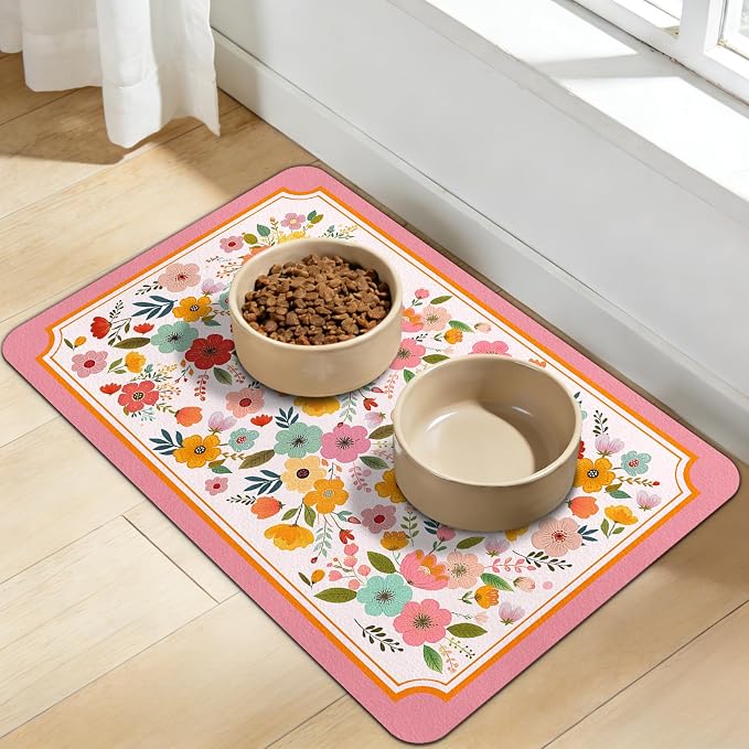 Dog Food Mat for Bowls, Absorbent Quick Dry Dog Cat Mats for Food and Water - Image 9