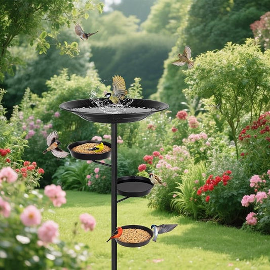 BOLITE Bird Bath for Outside, Metal Freestanding Birdbaths - Image 2