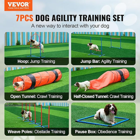 VEVOR Dog Agility Course Backyard Set, 2 Tunnels - Image 2