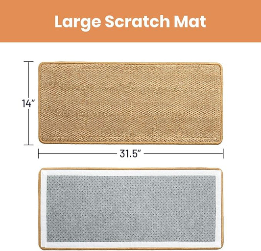 Ordora Cat Scratcher & Mat Set: 31.5" Extra Large Cat Scratch Pad&Bed – Cat - Image 2
