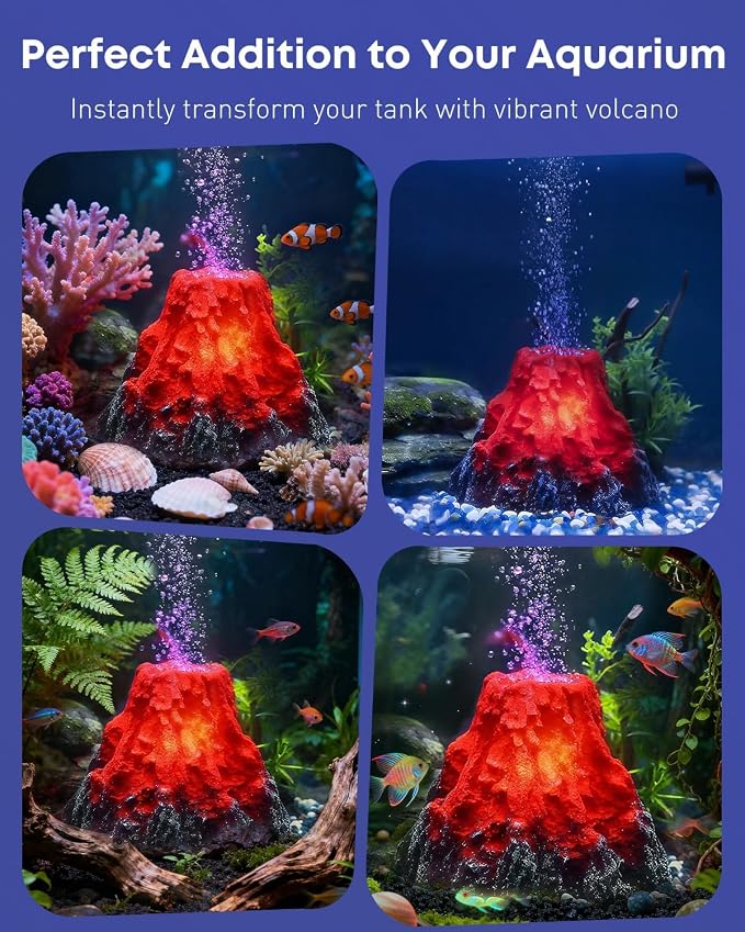Uniclife Fish Tank Decorations, Realistic Resin Aquarium Volcano Decorations - Image 7