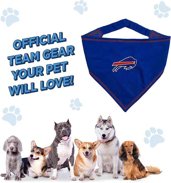Pets First NFL Buffalo Bills TIE Bandana, Small/Medium. Dog Bandana Scarf Bib - Image 7