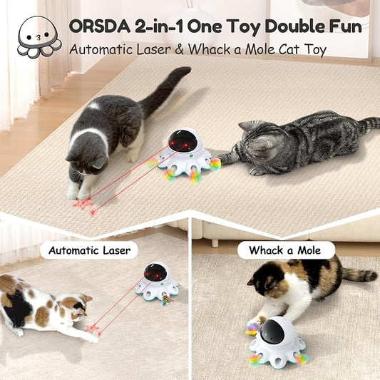 ORSDA Cat Laser Toy, 2-in-1 Interactive Automatic Motion Activated Moving 8 - Image 2