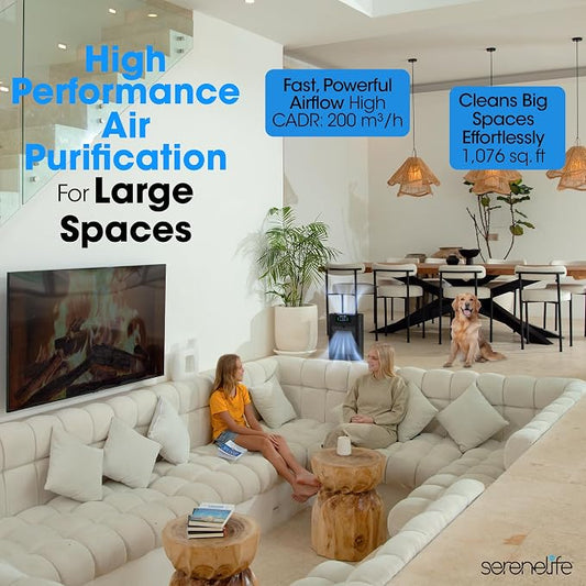 SereneLife HEPA Air Purifier for Home – Smart WiFi & App Control, Ultra-Quiet - Image 2