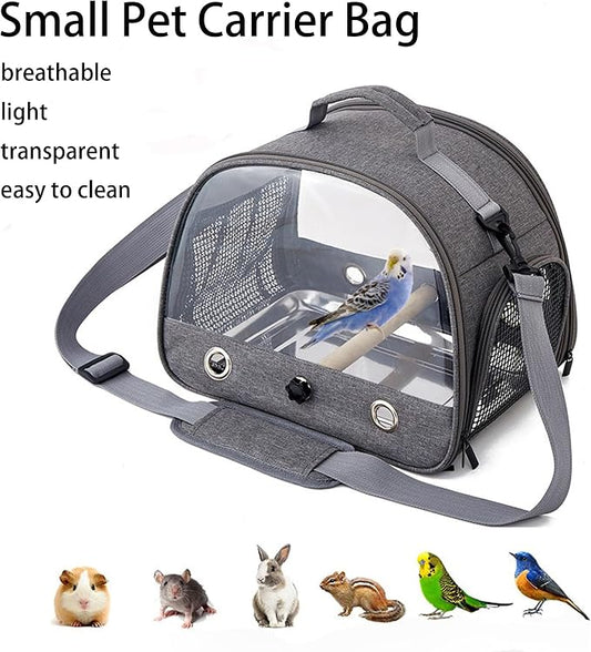 Bird Travel Carrier with Standing Perch, Lightweight Breathable Parrot Cage - Image 2