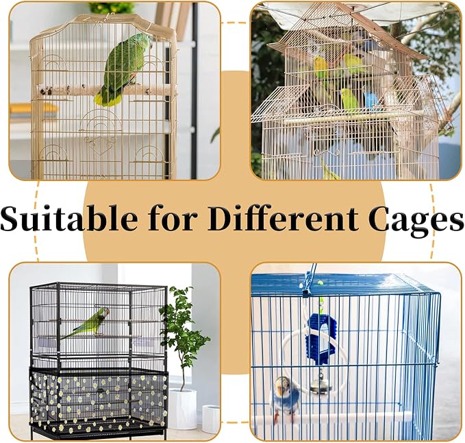 Daoeny Large Bird Cage Cover, Bird Cage Seed Catcher, Adjustable Soft Nylon - Image 7
