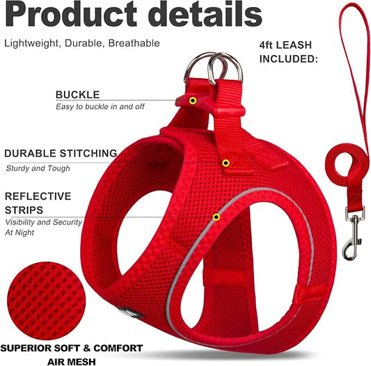 Fida Comfy Dog Harness with Leash, Cat Vest Harness Escape Proof, Breathable - Image 2