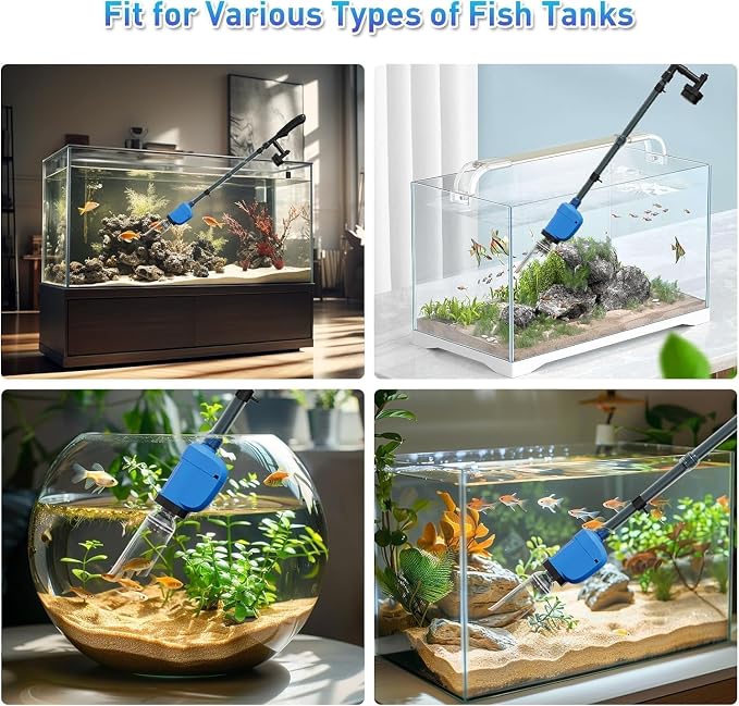 6-in-1 Electric Aquarium Gravel Cleaner, 530GPH Fish Tank Vacuum - Image 6