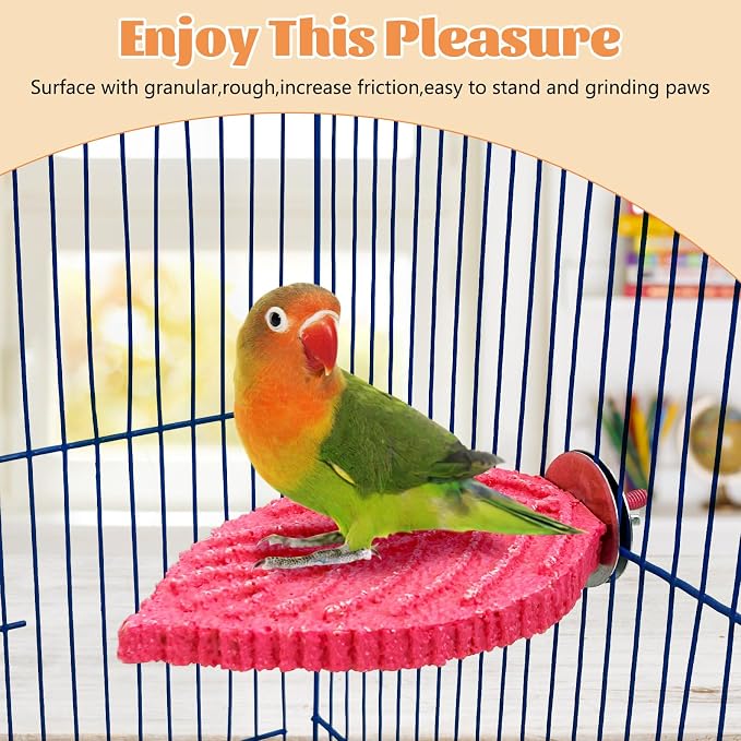 3 Pcs Bird Perch Resin Bird Beak Grinding Stone Leaf Shape Perch Stand Foot - Image 7