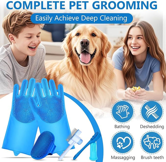 nooepc 6PCS Dog Washing Gloves Pet Grooming Gloves Dog Bath Supplies Dog Bath - Image 2