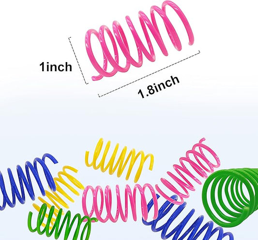 Cat Spring Toys 30 Packs, Plastic Colorful Springs Cat Toys - Image 2