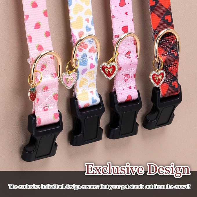 Love Pattern Dog Collar with Buckle Adjustable Safety Nylon Collars - Image 6