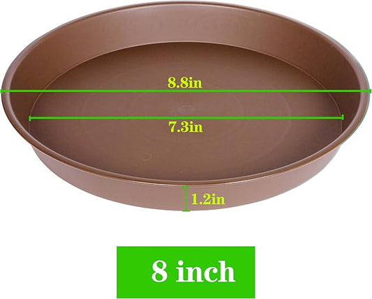 2 Pack of 8 inch Plant Saucer Clear, Heavy Duty Plastic Plant Water Tray 8 inch - Image 2