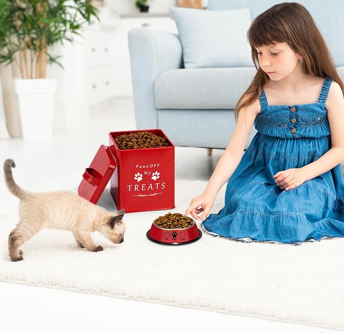 Meraki Home Farmhouse Cat Food and Treats Containers + Feed Scoop + Pet Food - Image 7
