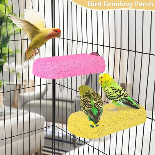 Wontee Bird Chewing Toys Grinding Beak Bird Perch Stand - Image 2