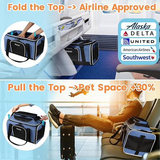 Petskd Top-Expandable Pet Carrier 17x11x9.5 Inches Alaska Airline Approved - Image 2