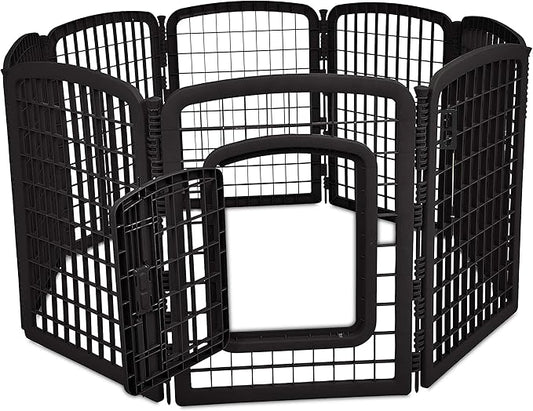 Amazon Basics 8-Panel Octagonal Plastic Dog Playpen, Portable Indoor/Outdoor - Image 2