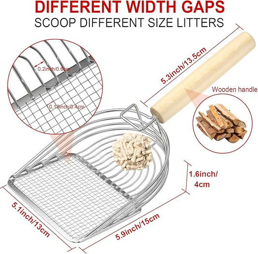 Ownpets Iron Metal Cat Litter Scoop, Heavy Duty Kitty Litter Scooper & Speed - Image 2