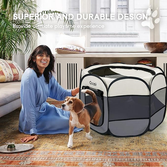 Pet Cat Playpen for Indoor Cats Enclosed, Puppy Dog Play Pen for Outdoor Travel - Image 2