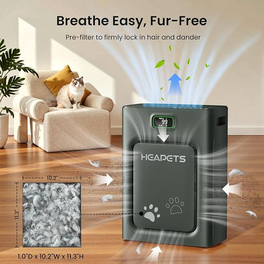 Pet Air Purifier for Home Large Room 2500 sq ft, H13 HEPA Washable Double-Sided - Image 2