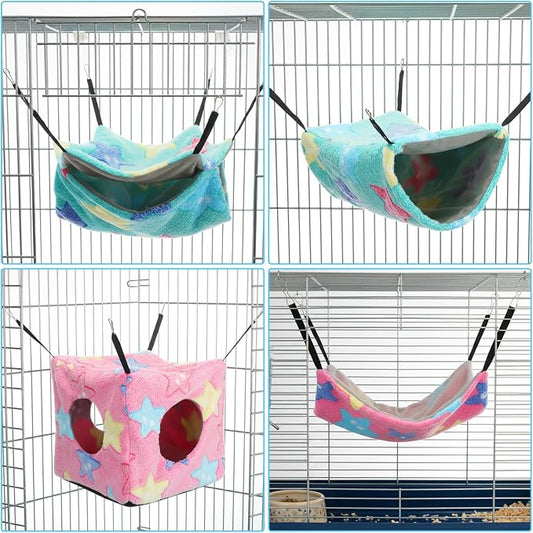 Sadnyy 8 Pcs Velvet Ferret Hammock Washable Rat Hides Guinea Pig Cage - Image 2