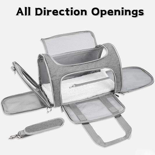 Soft-Sided Cat/Dog/Pet Carrier, Collapsible Pets Travel Carriers - Image 2