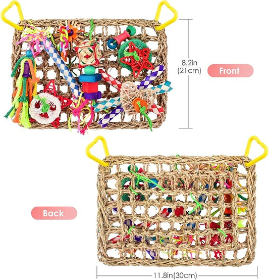 KATUMO Bird Toys, Bird Foraging Wall Toy, Edible Seagrass Woven Climbing - Image 2