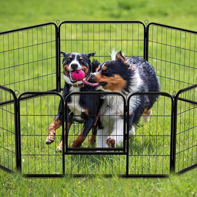 NEWBULIG Dog Playpen 8 Panels 40" Height Foldable Heavy Duty Metal Dog Exercise - Image 7