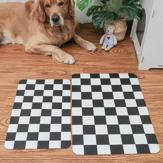 Ralxion Checkered Dog Feeding Mat, Absorbent Mats - Image 2