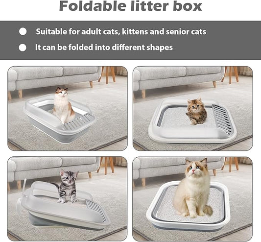 kathson Collapsible Litter Box for Kittens, Low Entry Senior Cat Litter Box - Image 2