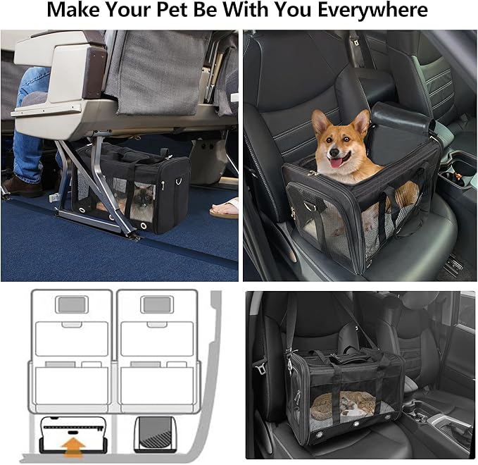Soft Sided Cat/Dog Carrier, Collapsible Pets Travel Carriers - Image 7